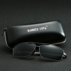 BANNED 1976 Polarized UV400 Rectangle Men's Driving Sunglasses - Sunglass Associates