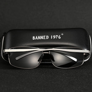 BANNED 1976 Polarized UV400 Rectangle Men's Driving Sunglasses - Sunglass Associates