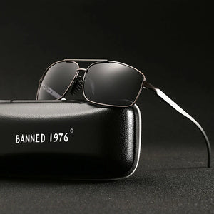 BANNED 1976 Polarized UV400 Rectangle Men's Driving Sunglasses - Sunglass Associates