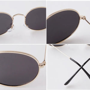 Polarized Men's Metal Oval Small Frame Sunglasses