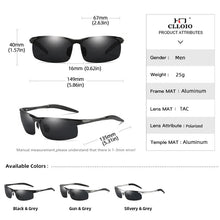 Load image into Gallery viewer, CLLOIO Men&#39;s Polarized Aluminum Frame Sunglasses - Sunglass Associates