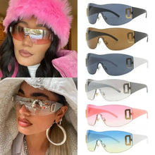 Load image into Gallery viewer, Frameless Jeweled UV400 Wrap Around Sunglasses - Sunglass Associates