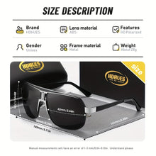 Load image into Gallery viewer, HDHUES Men&#39;s Polarized Alloy Square Oversized Frame Sunglasses