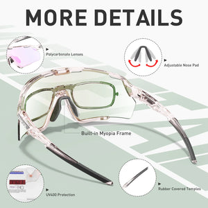 Kapvoe Photochromic Unisex Cycling Sunglasses - Sunglass Associates