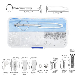 Sunglass Nose Pad, Nut and Screw Precision Repair  Kit