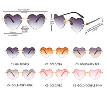 Load image into Gallery viewer, Fashion Heart Shape Women Sunglasses Brand Designer Lovely Rimless Sun Glasses For Female Vintage Pink Ladies Shades - Sunglass Associates