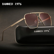 Load image into Gallery viewer, BANNED 1976 Women&#39;s Square Polarized Metal Sunglasses - Sunglass Associates