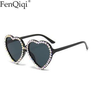 Fashion Diamond Heart Rhinestone Women's Sunglasses - Sunglass Associates