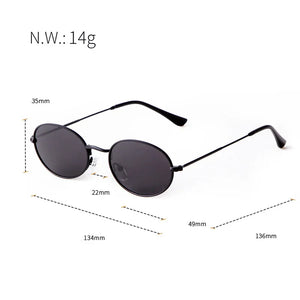 Polarized Men's Metal Oval Small Frame Sunglasses