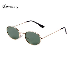 Polarized Men's Metal Oval Small Frame Sunglasses