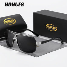 Load image into Gallery viewer, HDHUES Men&#39;s Polarized Alloy Square Oversized Frame Sunglasses