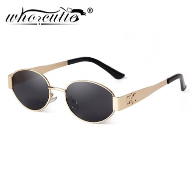 Women's Retro Metal Frame Pilot Oval Sunglasses